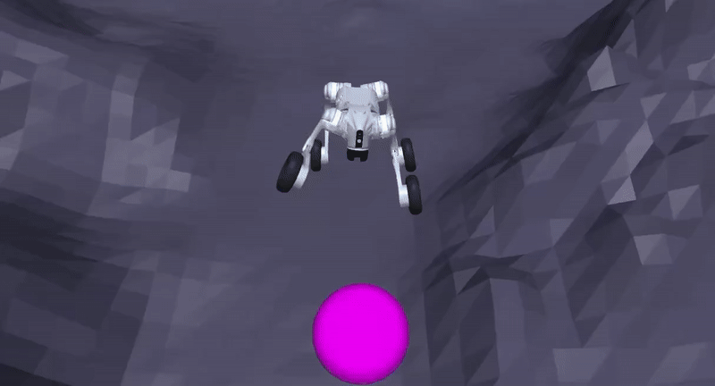 Unitree Go2W wheeled quadruped using MPPI on rough terrain